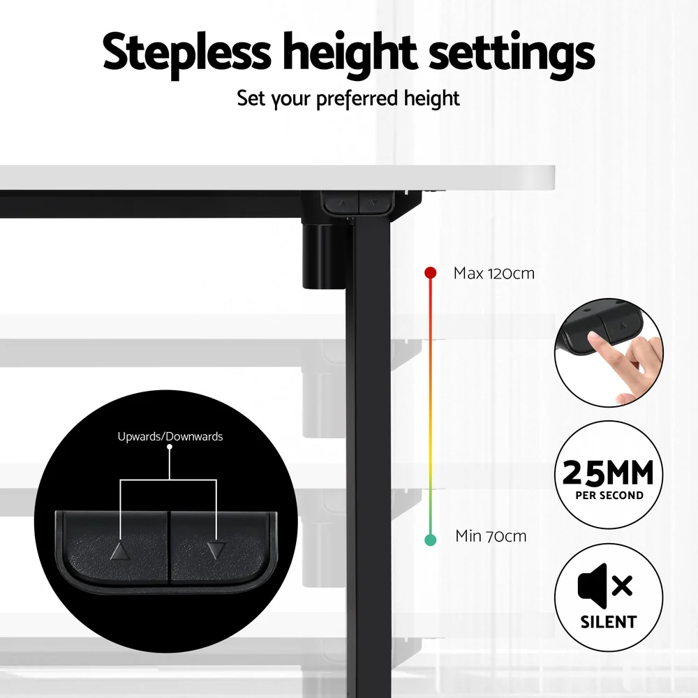 Artiss Standing Desk Motorised White 120CM - Image 7
