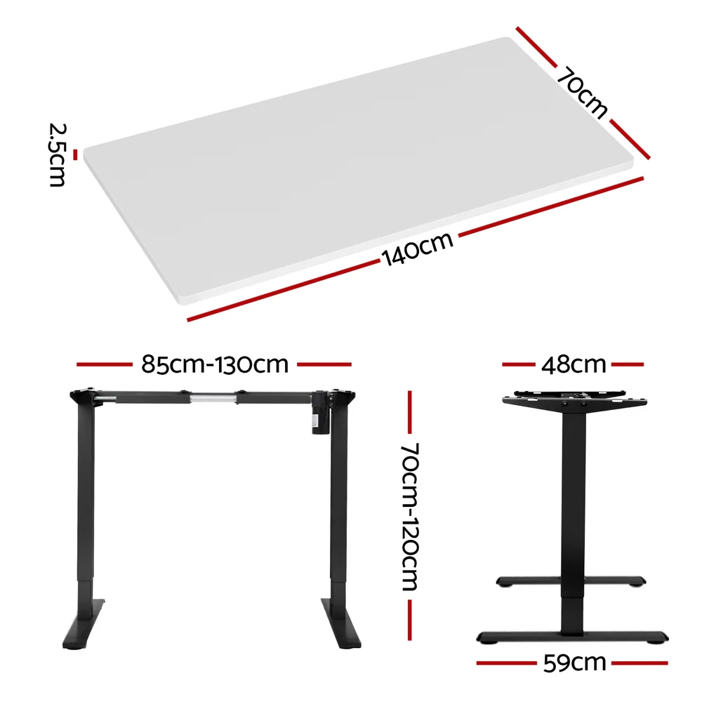 Artiss Standing Desk Motorised White 140CM - Image 4