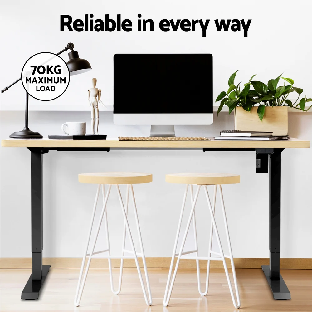 Artiss Standing Desk Motorised White Oak 120CM - Image 8