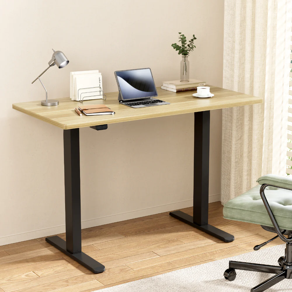Artiss Standing Desk Motorised White Oak 140CM - Image 2