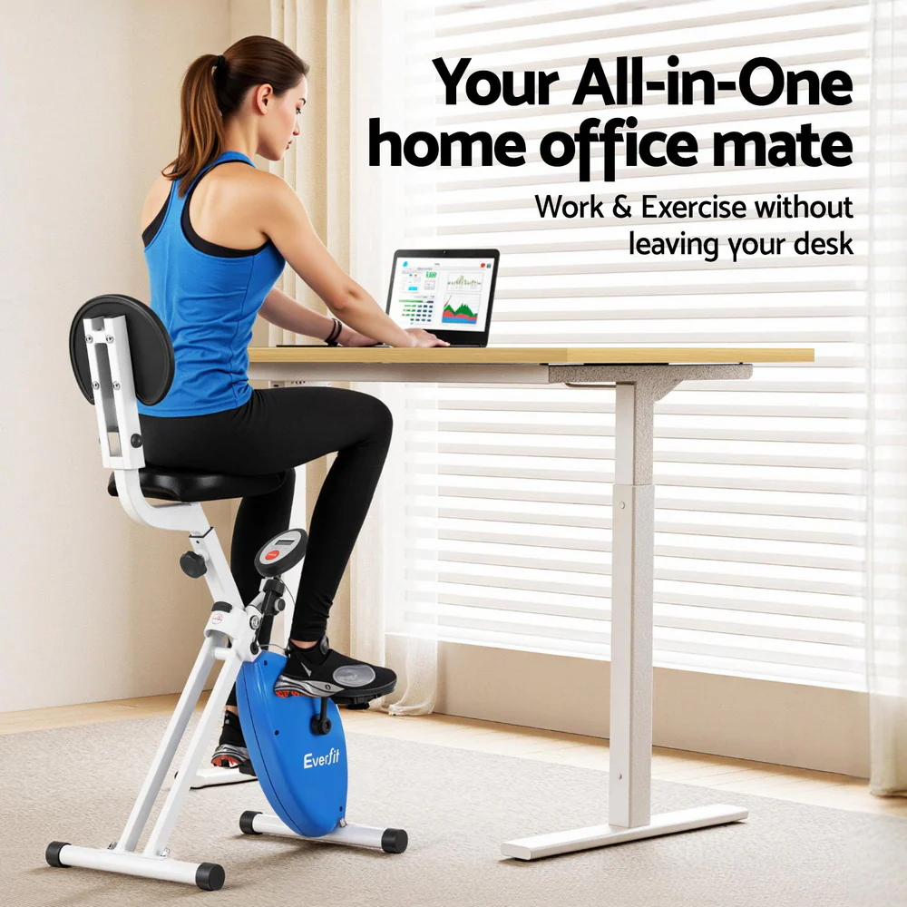 Artiss Under Desk Exercise Bike with 140cm Automatic Standing Desk Magnetic Resistance Oak - Image 6