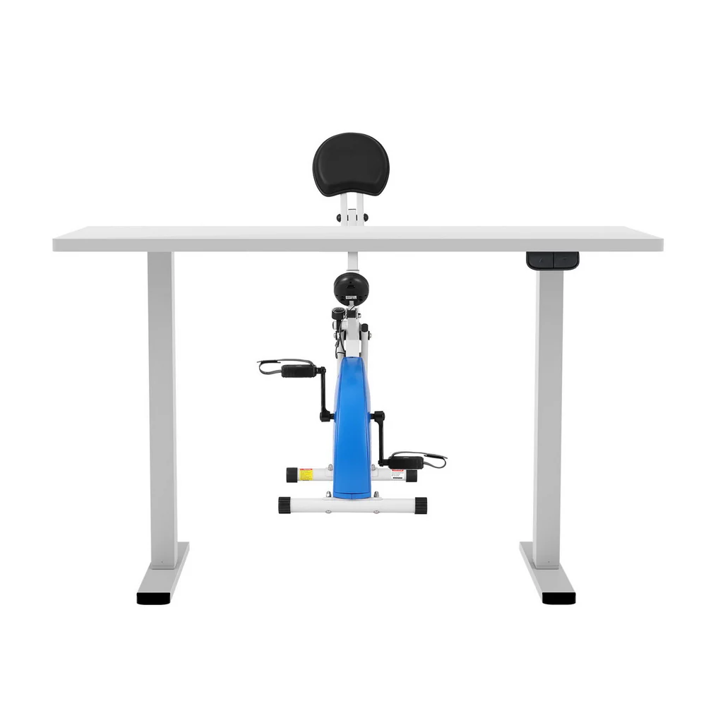 Artiss Under Desk Exercise Bike with 140cm Automatic Standing Desk Magnetic Resistance White - Image 5