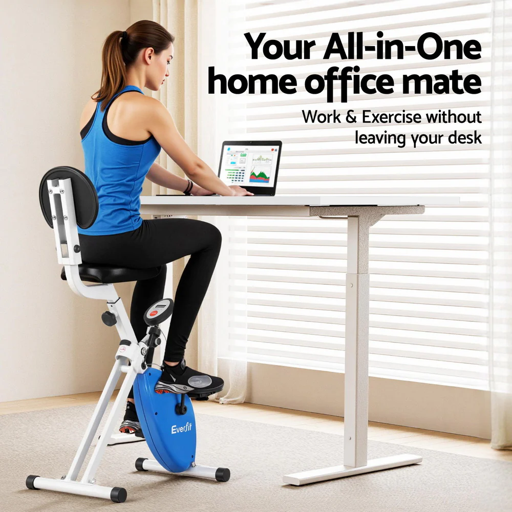 Artiss Under Desk Exercise Bike with 140cm Automatic Standing Desk Magnetic Resistance White - Image 6