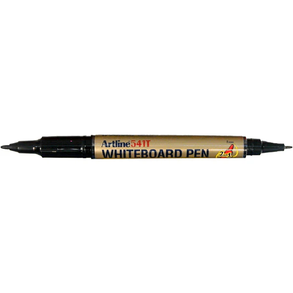Artline 541T Dual Nib Whiteboard Markers - Black (Box 12) - Image 2