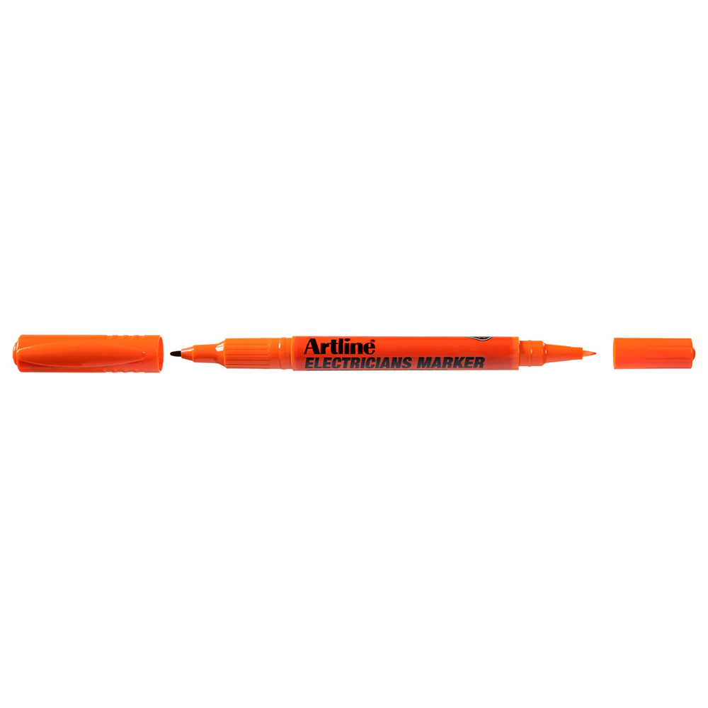 Artline Electricians Permanent Marker 1/4mm Dual Nib (Orange) [12-Pieces] - Image 2