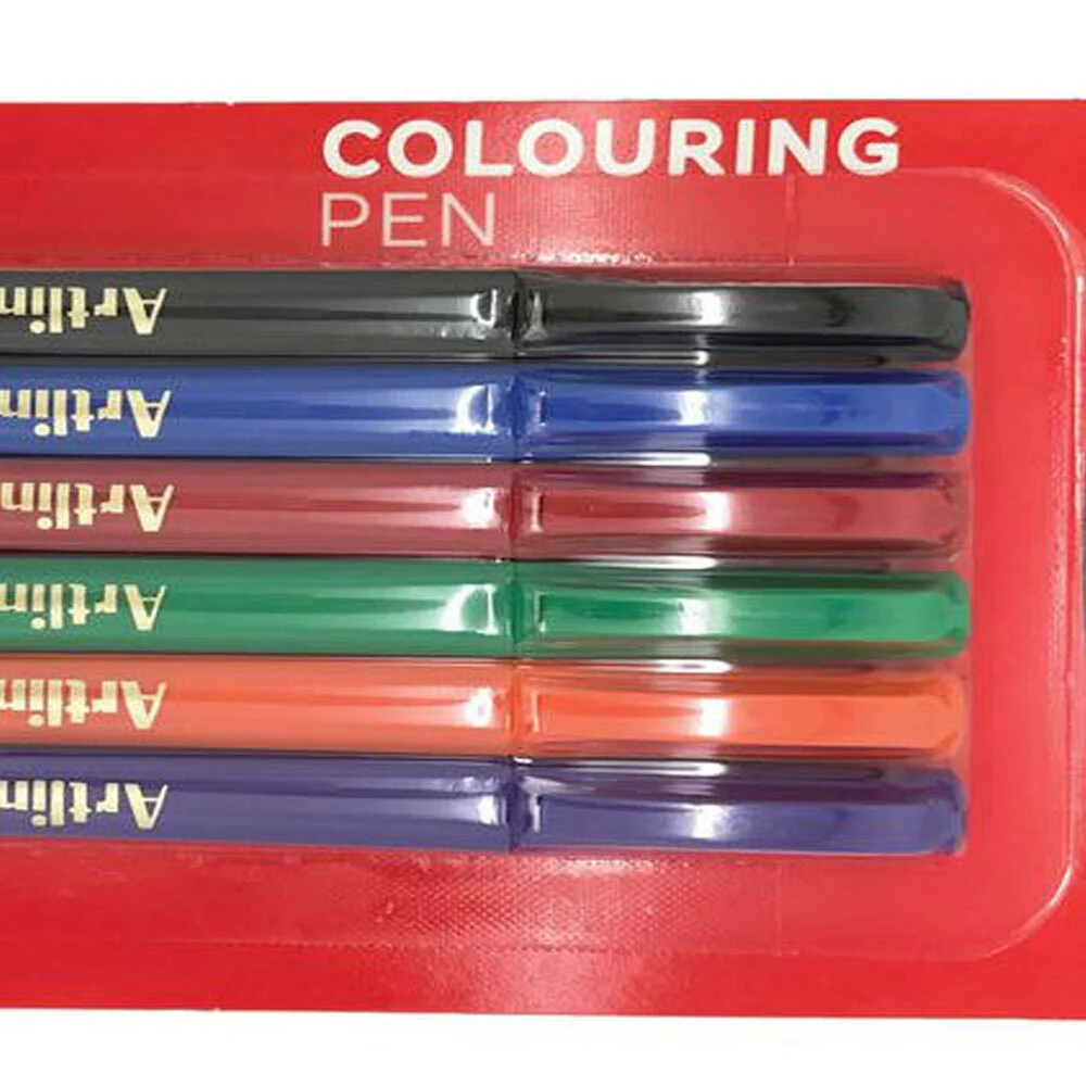 Artline Supreme 0.6mm Colouring Pens [Assorted Colours] (6-Pack) - Image 3