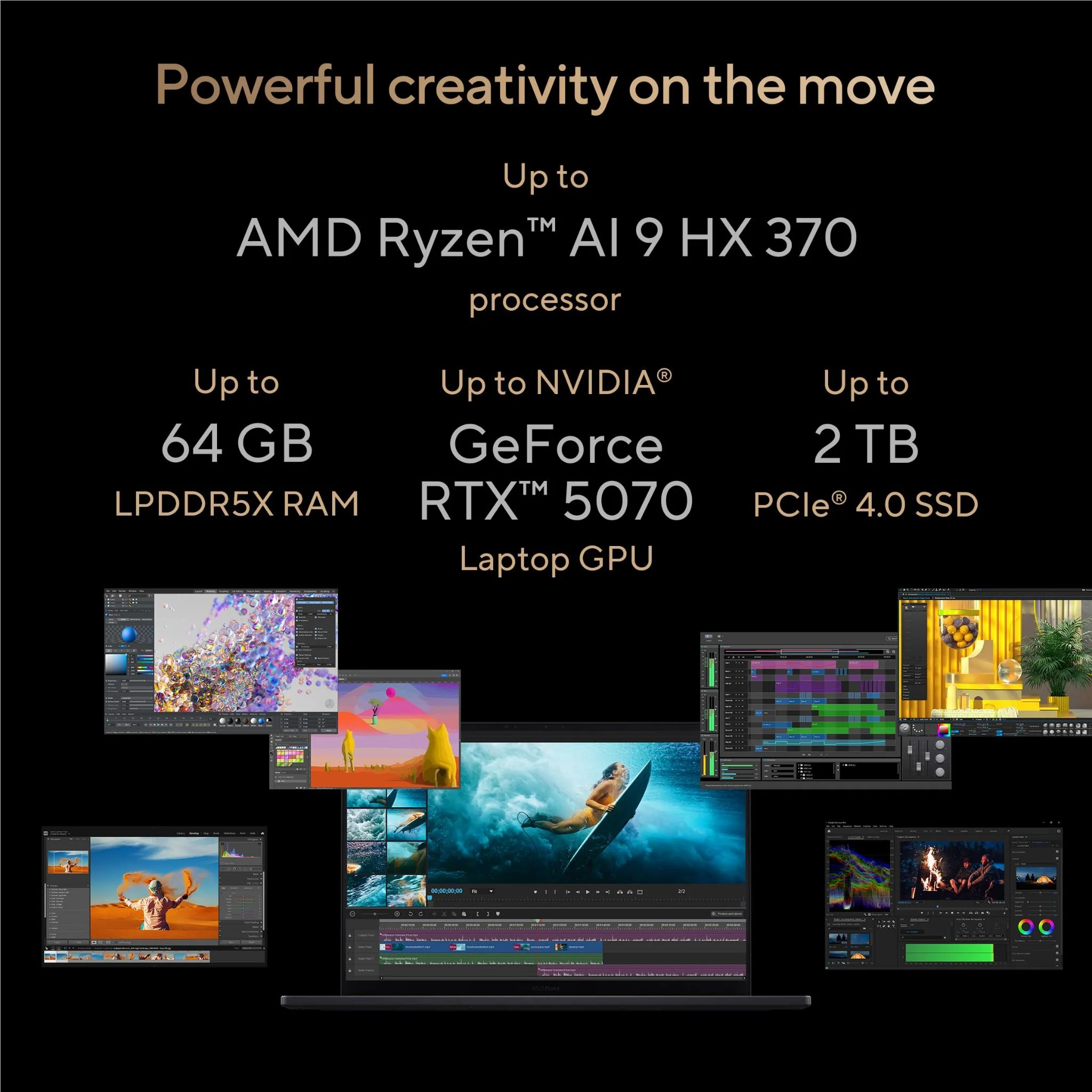 ASUS ProArt 16 16" 3K 120Hz OLED Copilot+ AI PC Laptop (Ryzen AI 9)[GeForce RTX 5070] - Image 2