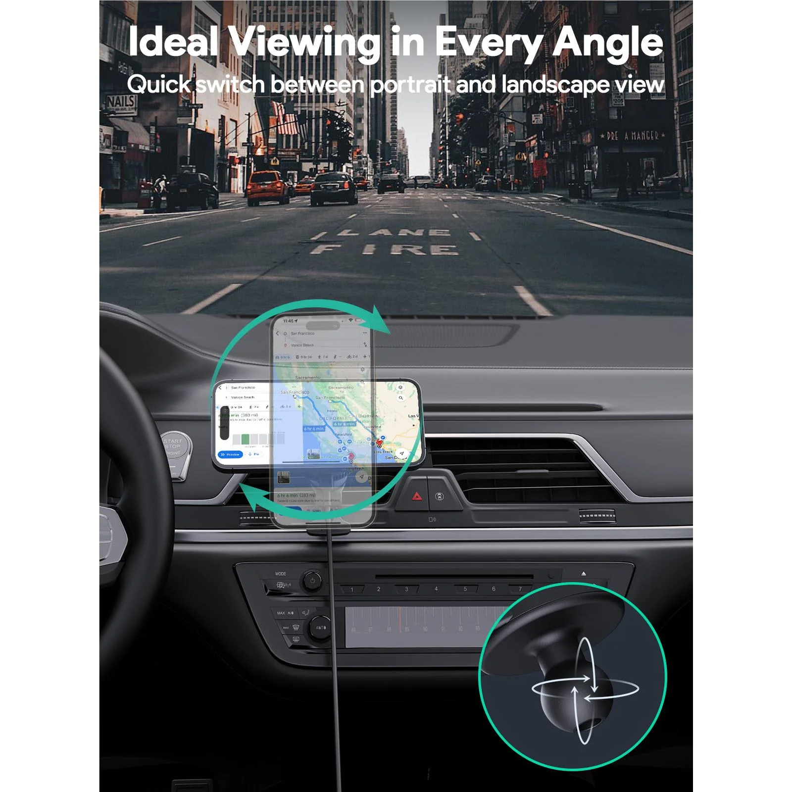 Aukey MagFusion Dash Pro Qi2 Fast Wireless Charging Phone Mount with Active Cooling - Image 5