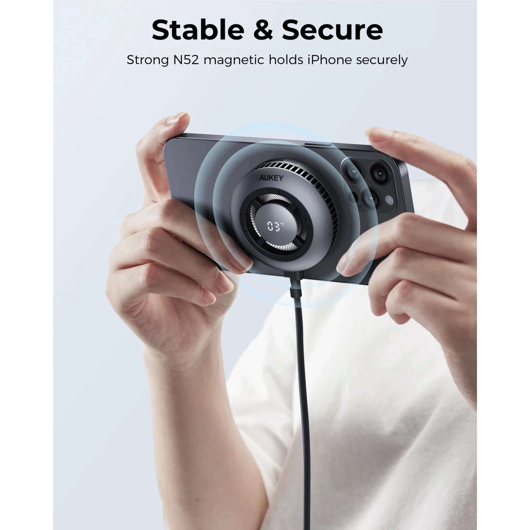 Aukey Magfusion GameFrost Magnetic Wireless Charger with Active Cooling - Image 3