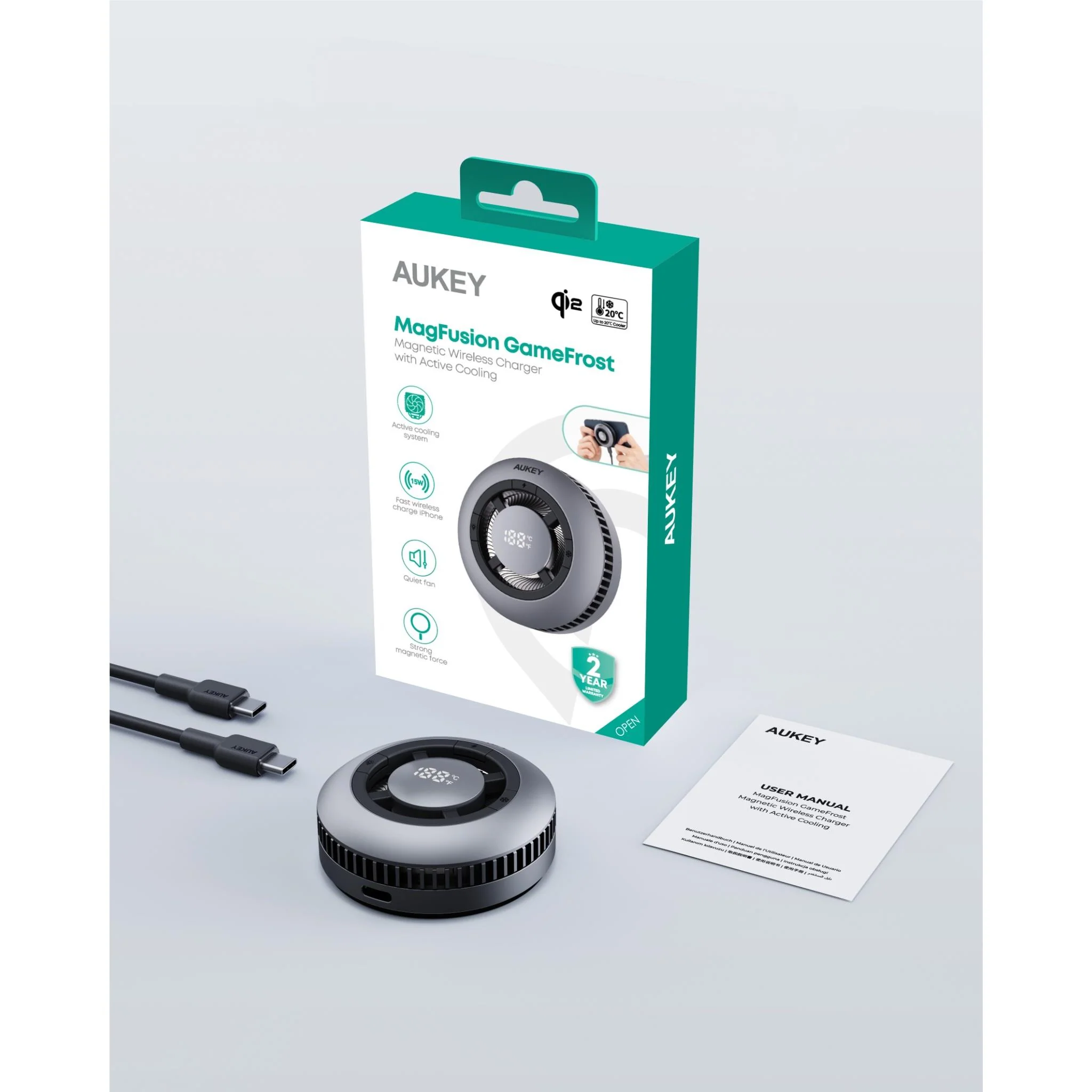 Aukey Magfusion GameFrost Magnetic Wireless Charger with Active Cooling - Image 8