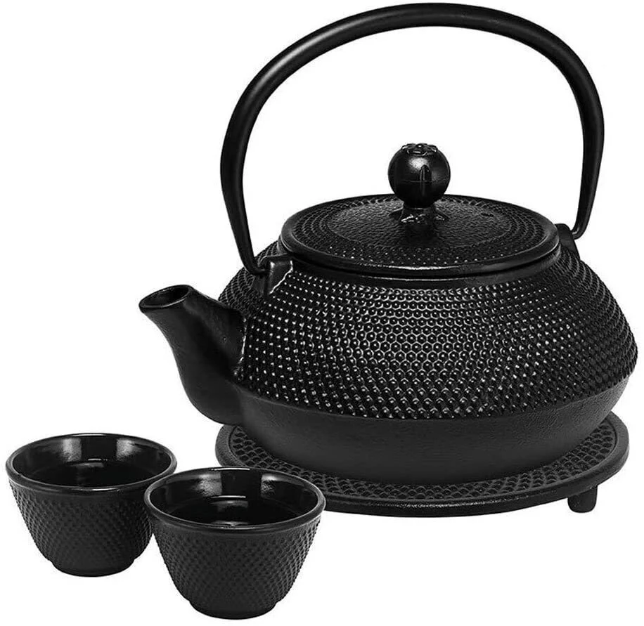 Avanti Hobnail Cast Iron Teapot Set 800ml (Black) - Image 2