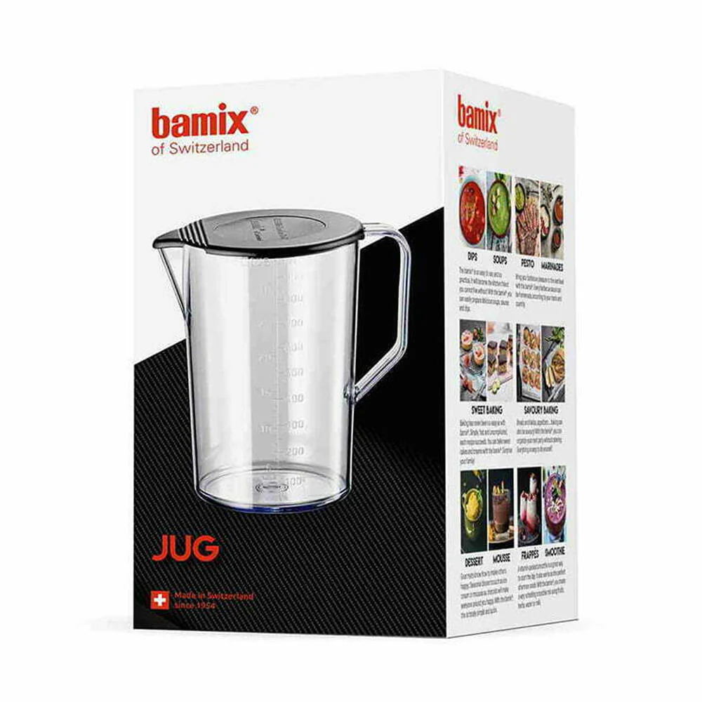 Bamix 16cm/1L Plastic Jug with Lid Kitchen Juice/Water Drinking Pitcher Clear - Image 2