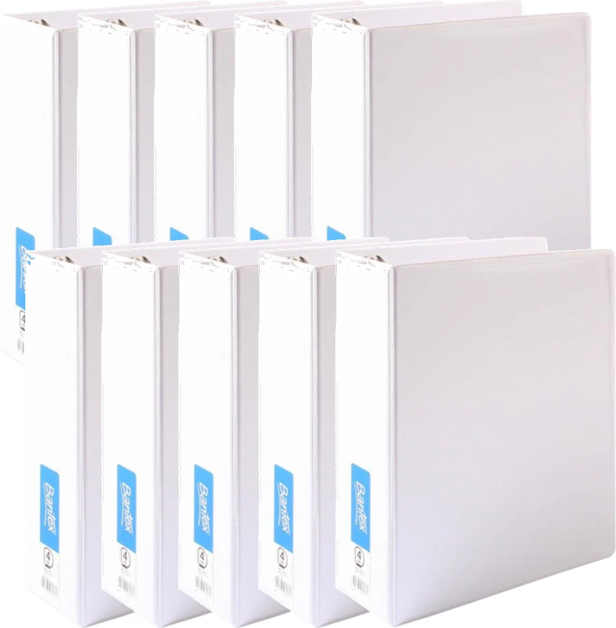 Bantex Insert Ring Binder 4D 65mm A4 White Pack of 10
