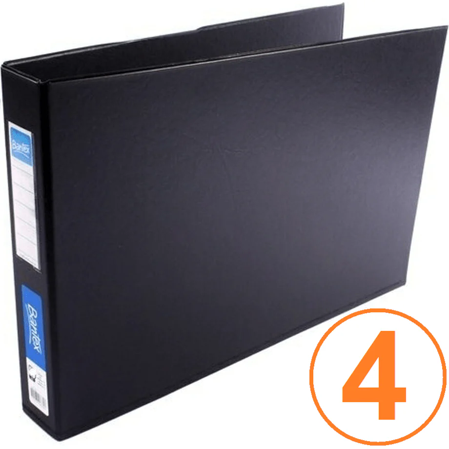 Bantex Ring Binder Landscape 2D Ring 65mm A3 Black Box 4 - Image 3