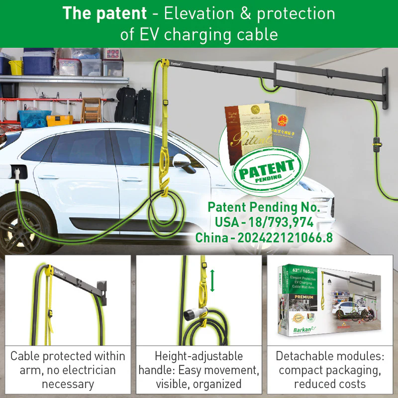 Barkan EV160WM 160cm Elegant Protective EV Charging Cable Wall Arm - Image 9