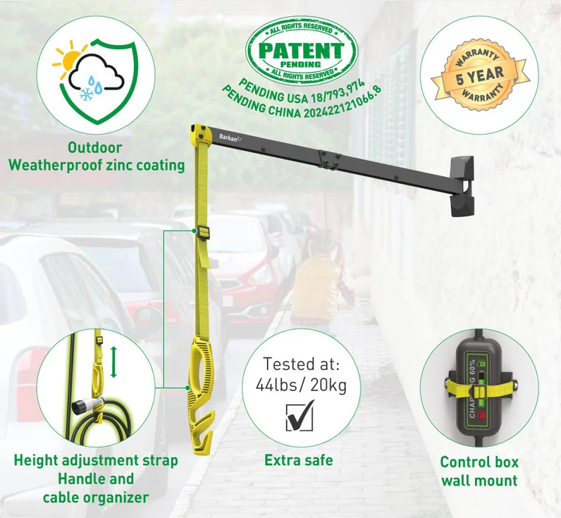 Barkan EV80WN 80cm Protective EV  Charging Cable Wall Arm - Image 4