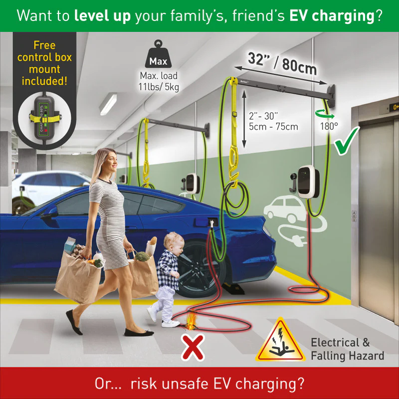 Barkan EV80WN 80cm Protective EV  Charging Cable Wall Arm - Image 6