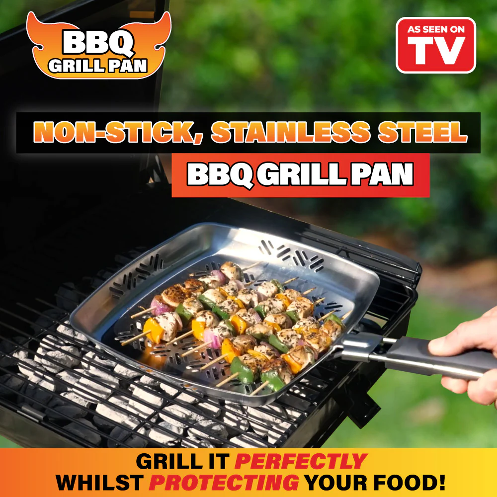 BBQ Grill Pan Non-Stick Stainless Steel Square Pan - Image 2