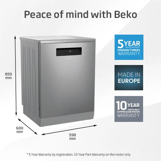 Beko BDF1640AX 16-Place Setting Freestanding Dishwasher (Stainless Steel) - Image 11