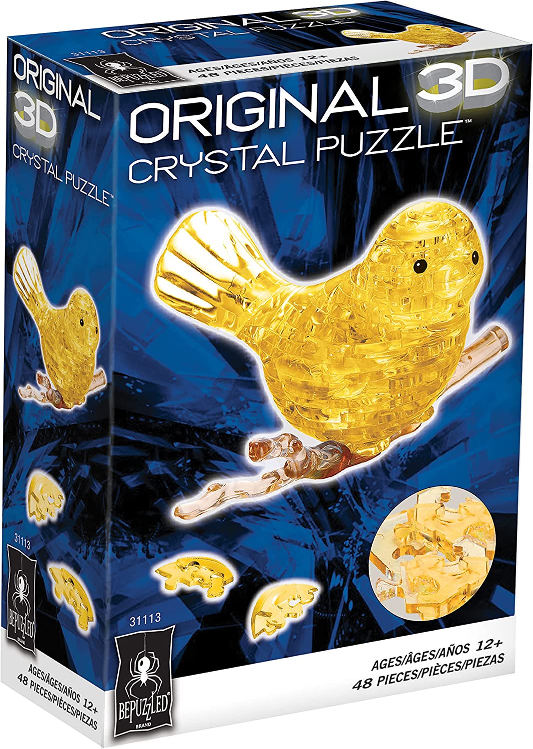 Bepuzzled 3D Crystal Puzzle: Yellow Bird - Image 3