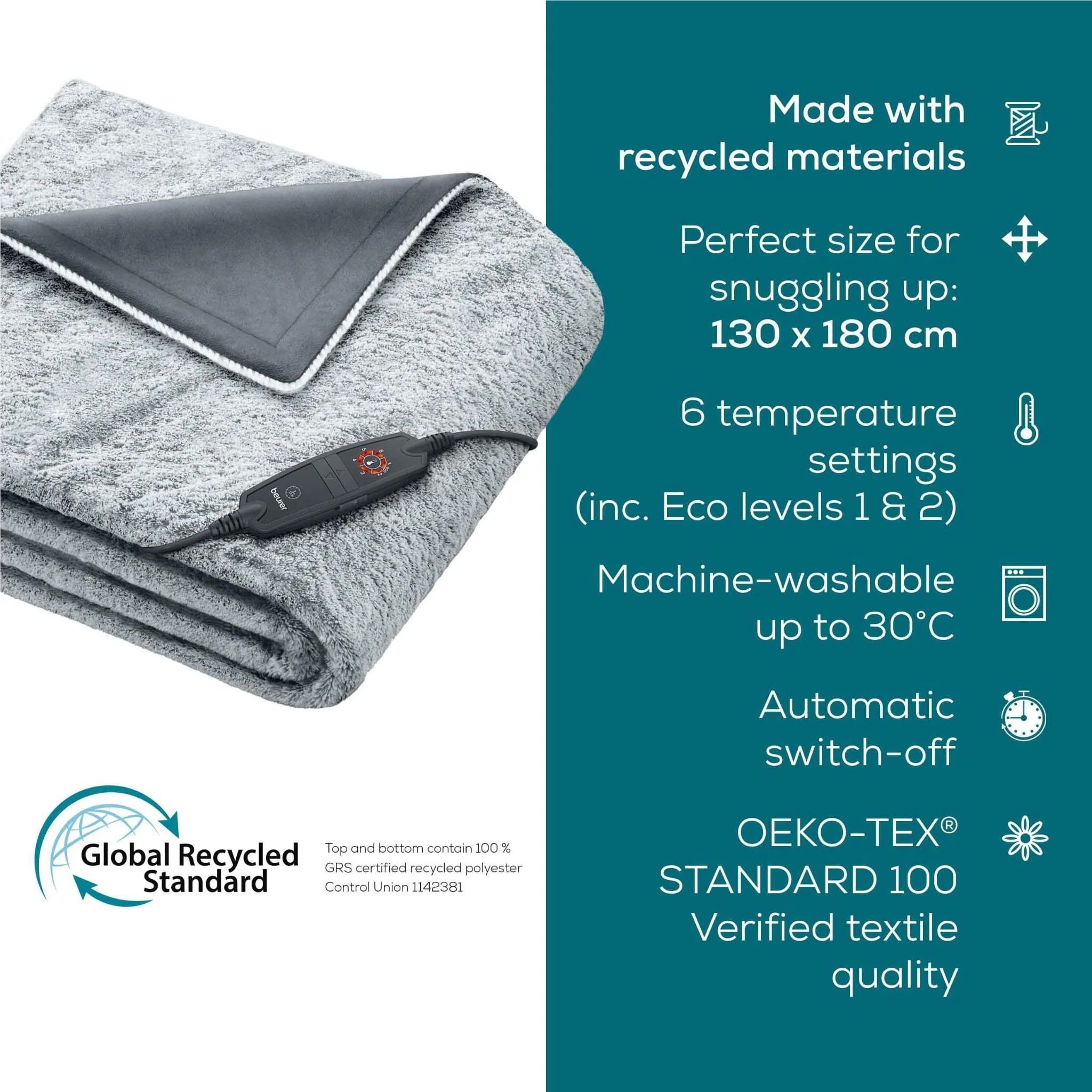 Beurer HD75NGP Super Cosy Heated Throw (Dark Grey) - Image 9