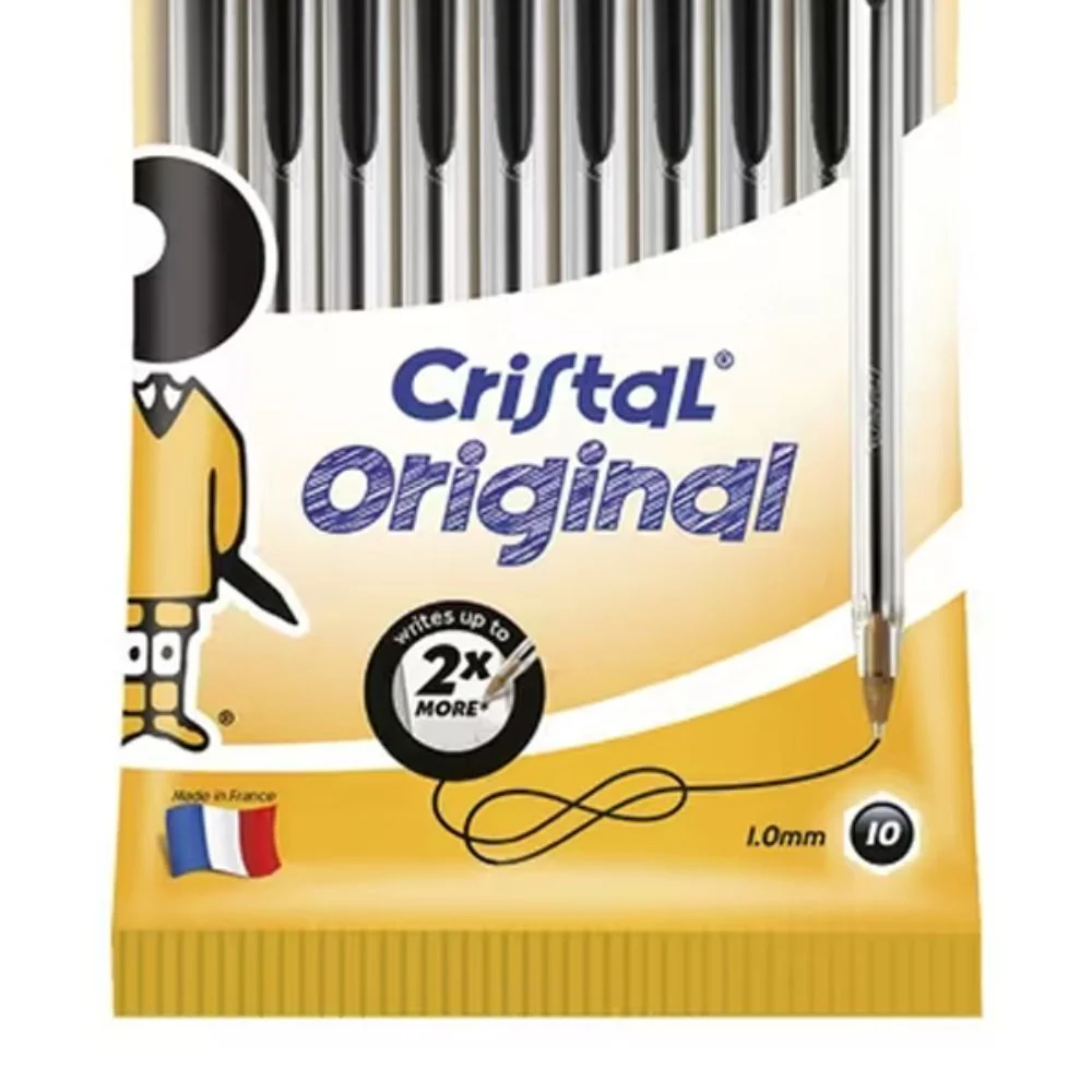 Bic Cristal Original Ballpoint Pen 1.0mm Nib - Black (10-Piece) - Image 3