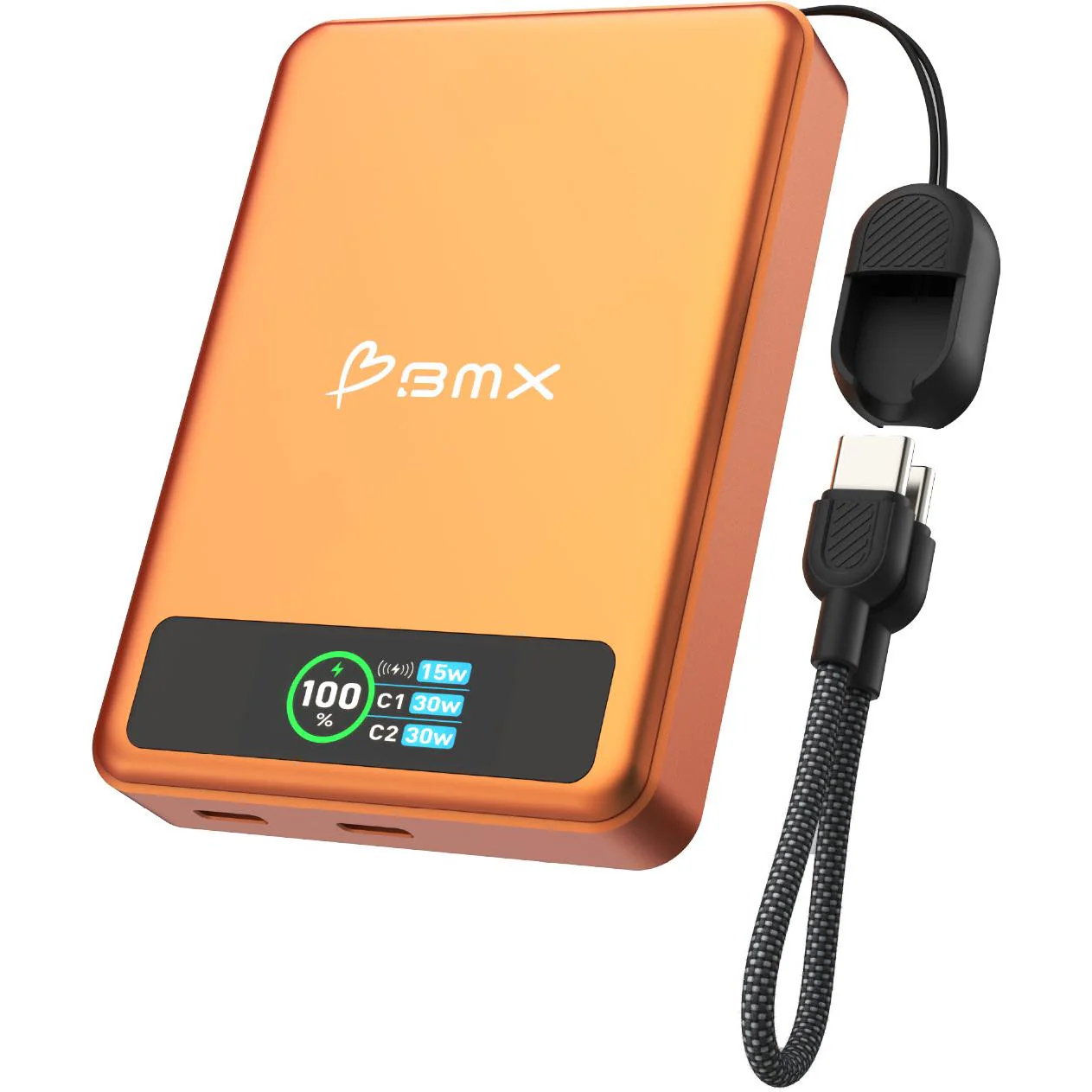 BMX SolidSafe 10K Solid-State Magnetic Power Bank (Orange) - Image 5