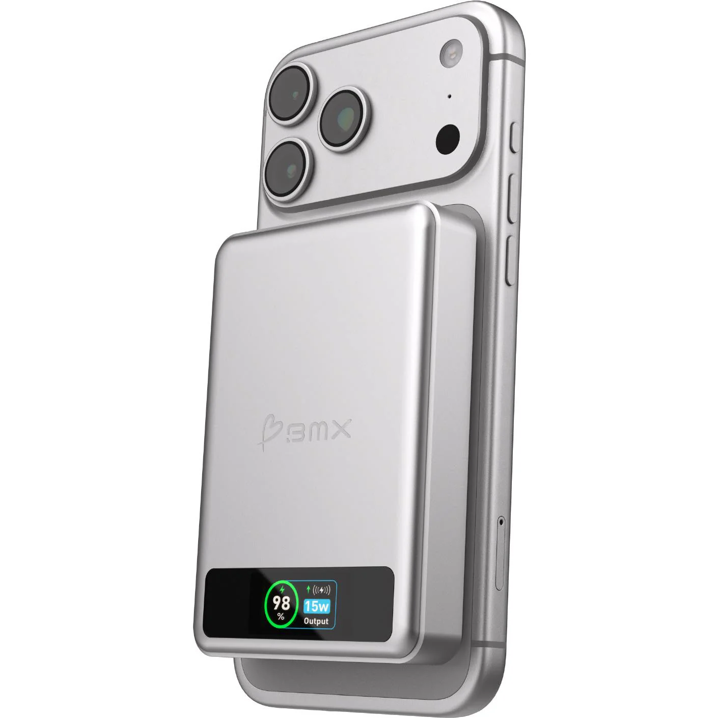 BMX SolidSafe 10K Solid-State Magnetic Power Bank (Silver) - Image 2