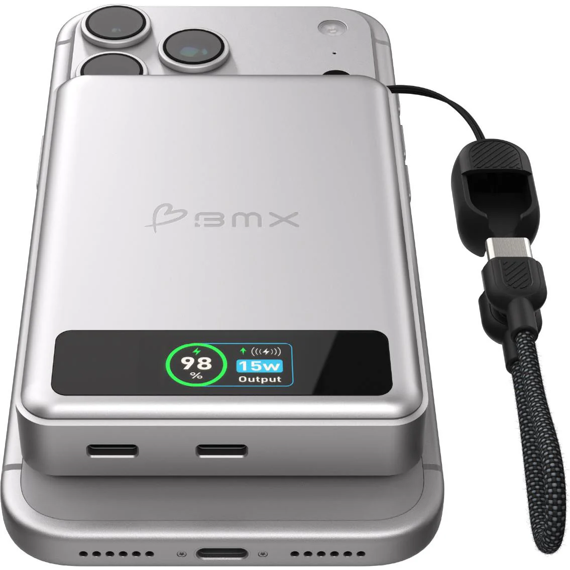 BMX SolidSafe 10K Solid-State Magnetic Power Bank (Silver) - Image 4