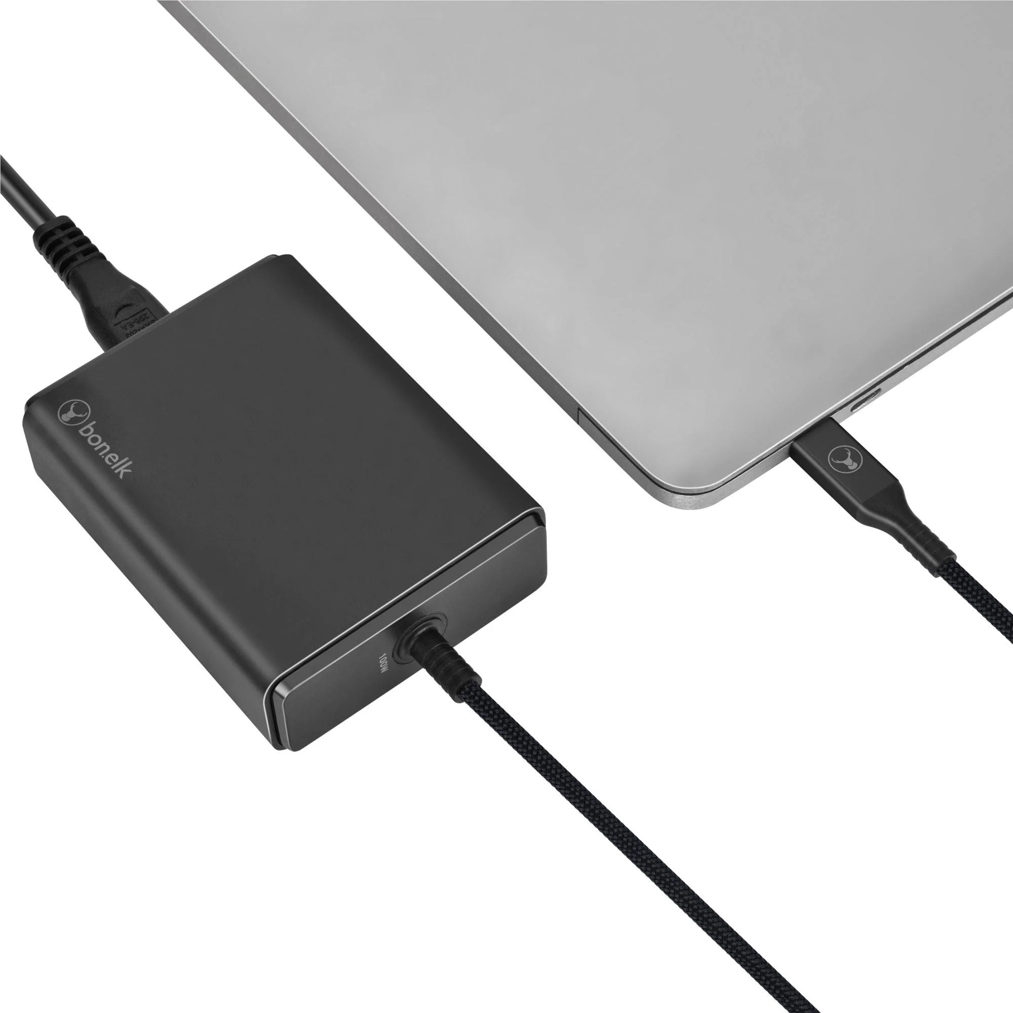 Bonelk Long-Life 100W PD GaN Desktop Charger with In-built USB-C Cable 1.5m (Black) - Image 4