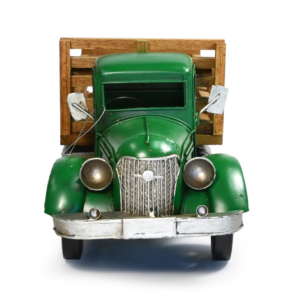 Boyle Auto Petit Farm Truck Metal Ornament Figurine 37x17cm (Green) - Image 3