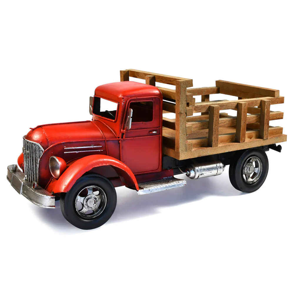 Boyle Auto Petit Farm Truck Metal Ornament Figurine 37x17cm (Red) - Image 2