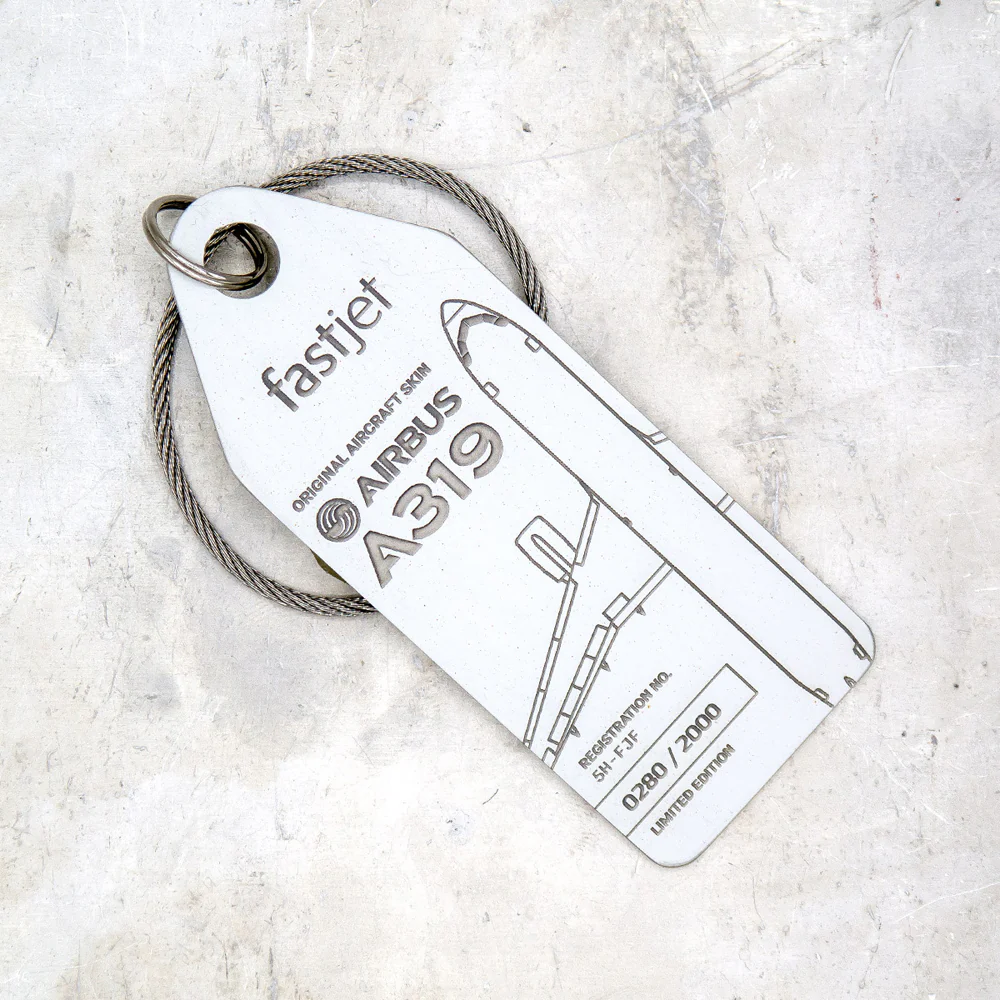 Boyle Aviationtag Keychain Airbus A319 FastJet Tag 14.5cm (White) - Image 2