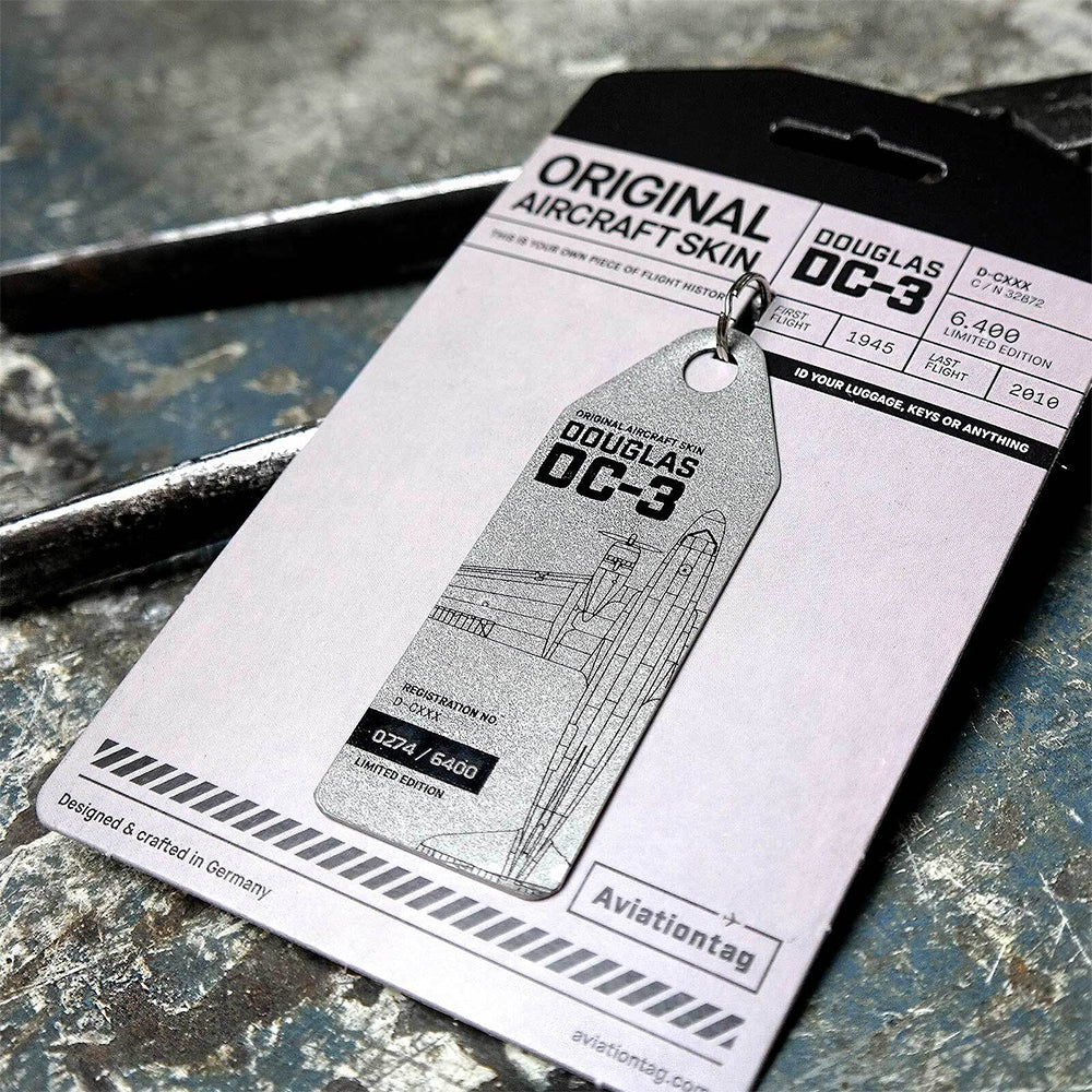 Boyle Aviationtag Keychain Douglas DC-3 Candy Bomber Tag 14.5cm (Silver) - Image 4