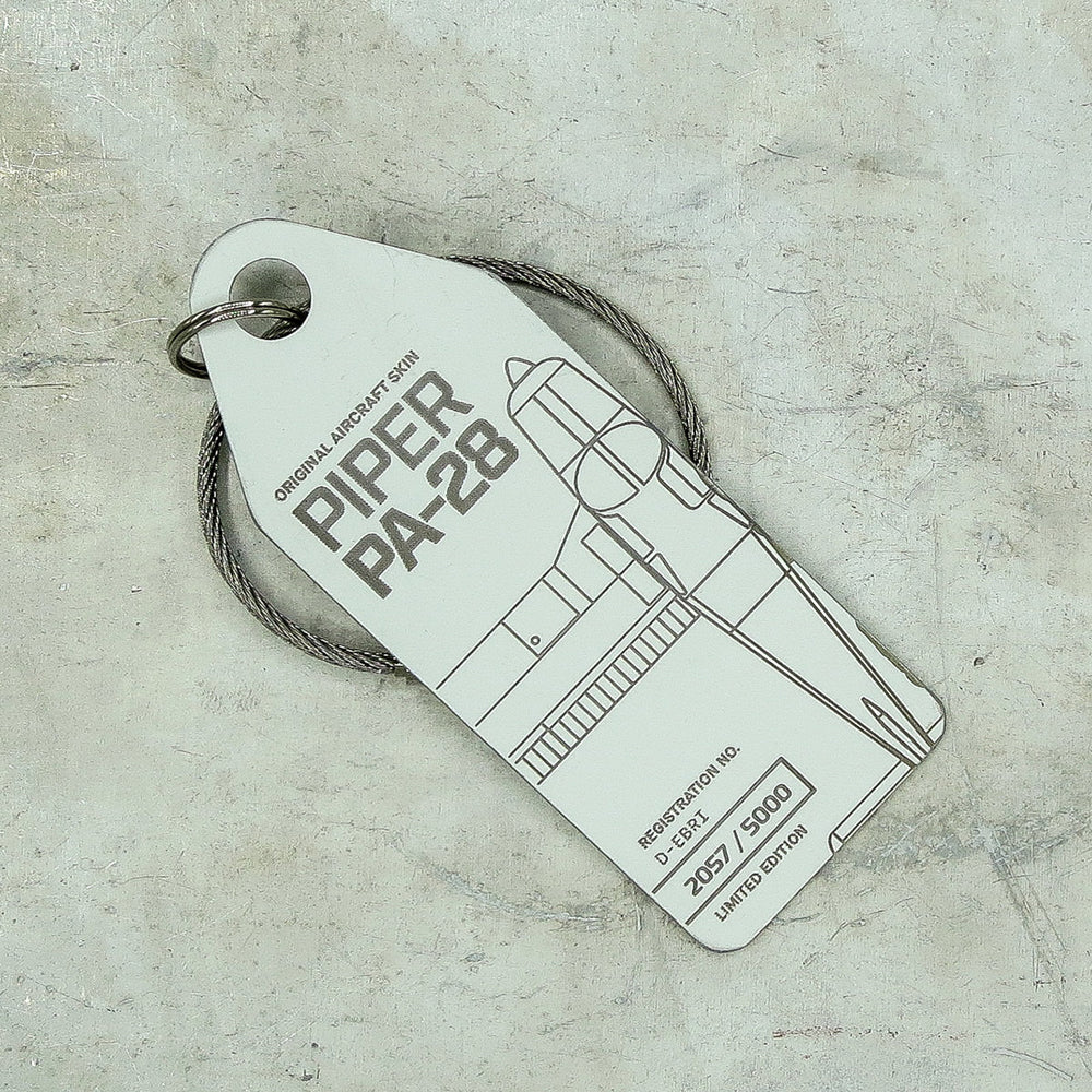 Boyle Aviationtag Keychain Piper PA28 Tag 14.5cm (White) - Image 2