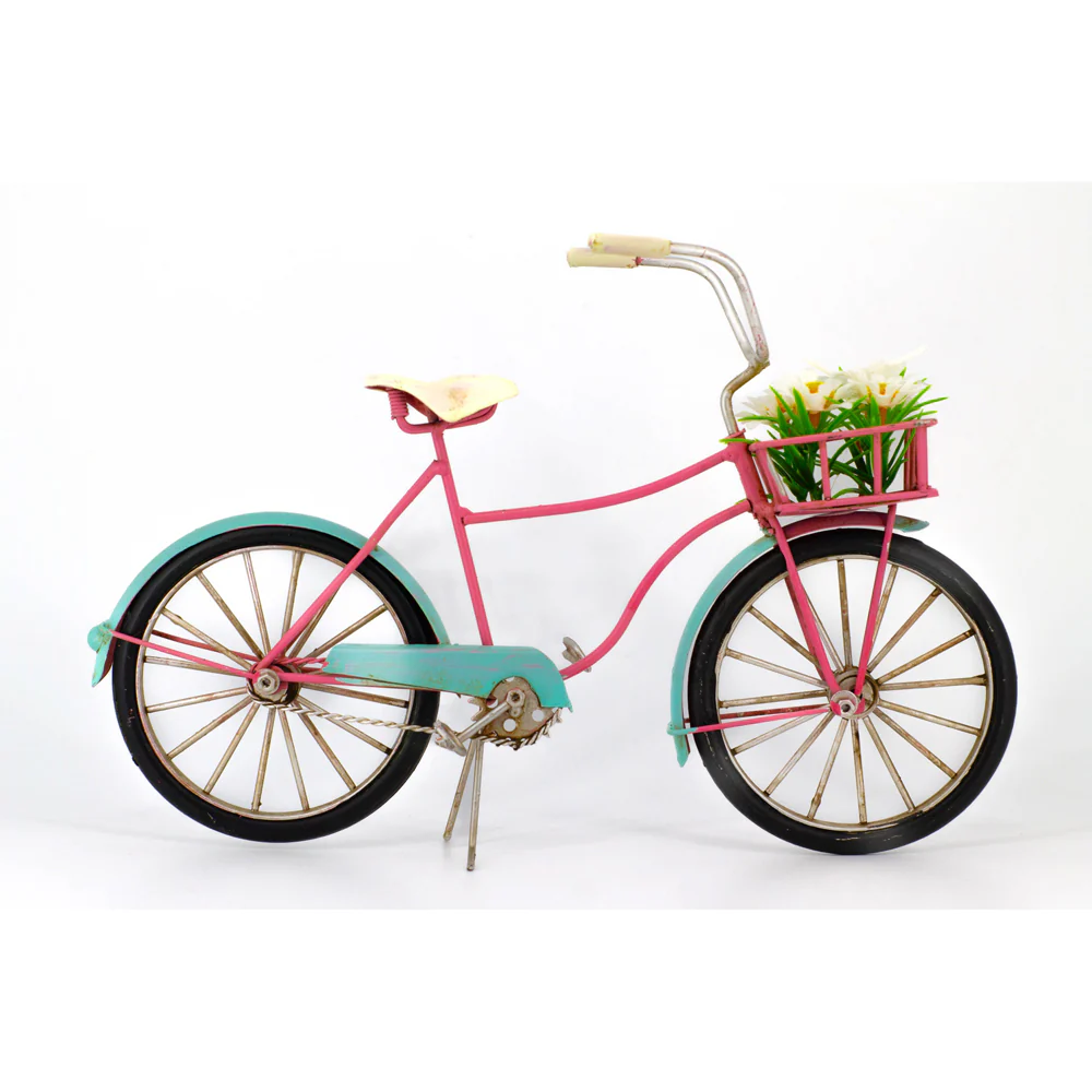 Boyle Metal Bicycle Ornament Home Decor Handmade with Flower Basket 31cm - Image 2