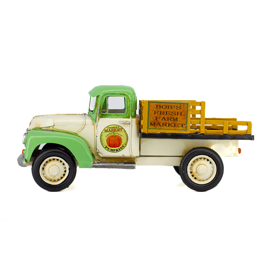 Boyle Metal Display Farm Truck Handmade Ornament Home Decor 29cm (Green/White) - Image 3