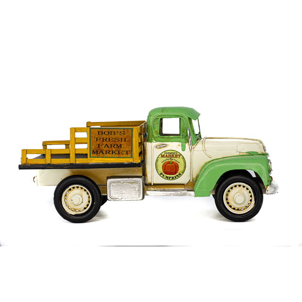 Boyle Metal Display Farm Truck Handmade Ornament Home Decor 29cm (Green/White) - Image 4
