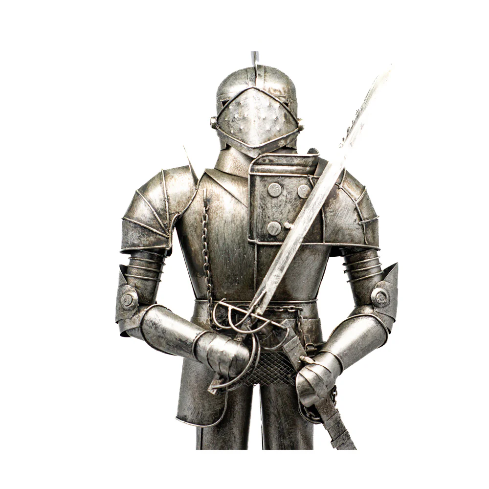 Boyle Metal Knight Handmade Ornament Home Decor Silver Decorative Statue 46cm - Image 4