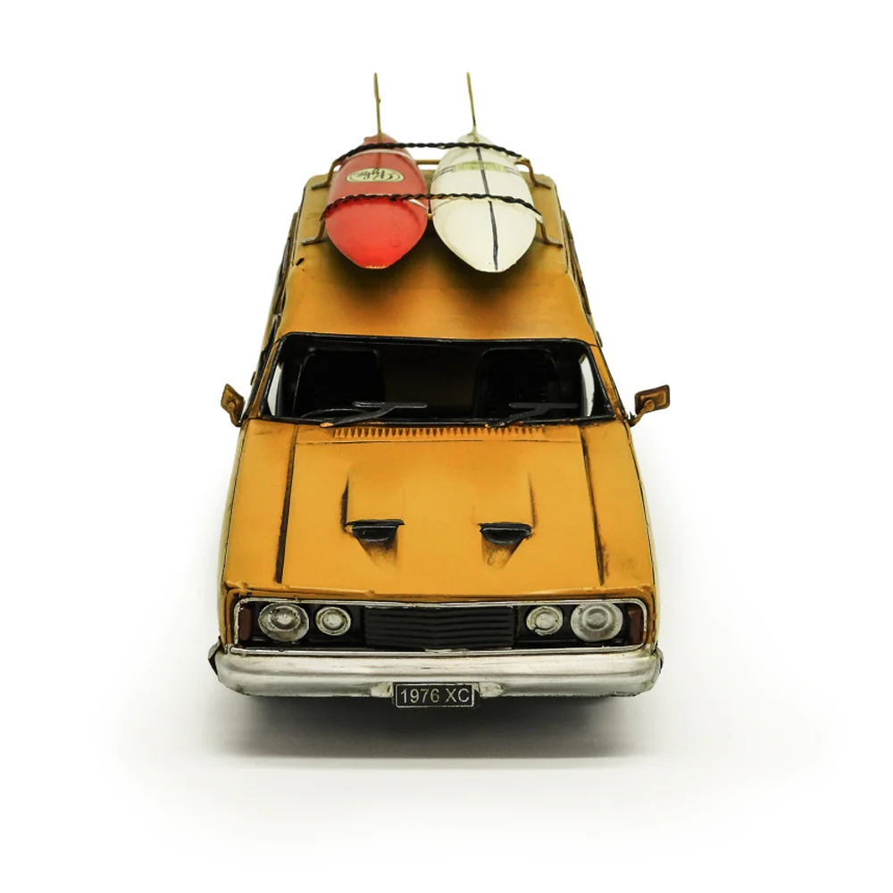 Boyle Metal Ornament Figurine 1976 Ford XC Falcon Panelvan Car with Surfboard (Yellow) - Image 3