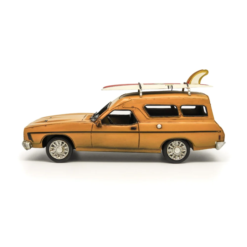 Boyle Metal Ornament Figurine 1976 Ford XC Falcon Panelvan Car with Surfboard (Yellow) - Image 4