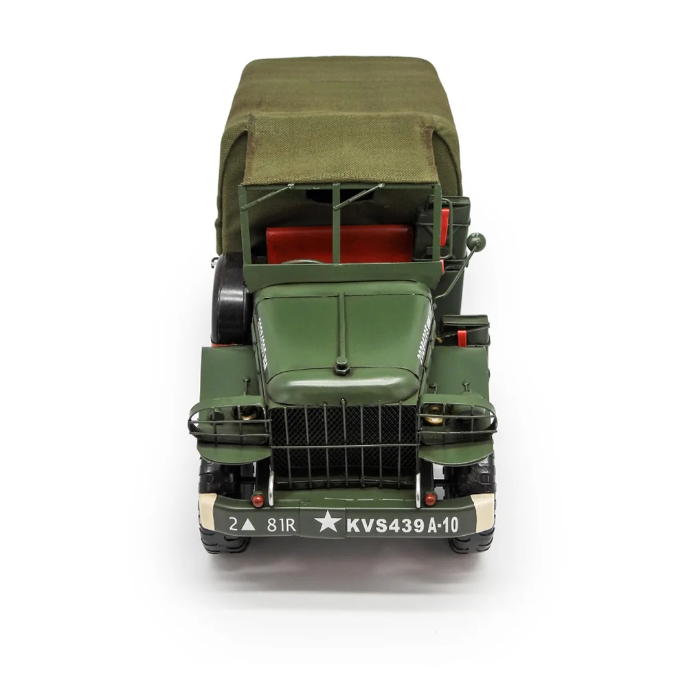 Boyle Metal Ornament Figurine Army Jeep Truck 34cm (Green) - Image 3
