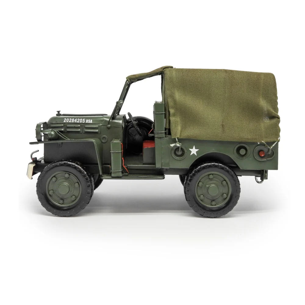 Boyle Metal Ornament Figurine Army Jeep Truck 34cm (Green) - Image 4