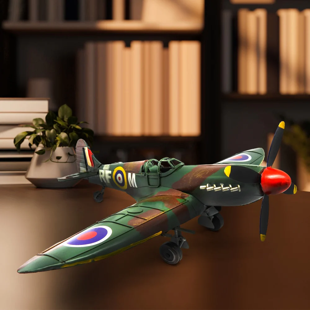 Boyle Metal Ornament Home Decor Collectible 1940 Spit Fire Plane 46x40x18cm - Image 6