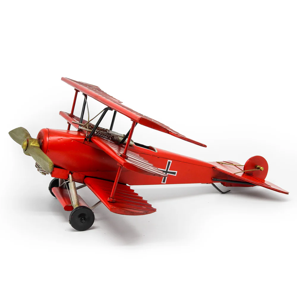 Boyle Metal Ornament Home Decor Collectible Baron Plane 37.5x39x14.5cm (Red) - Image 5