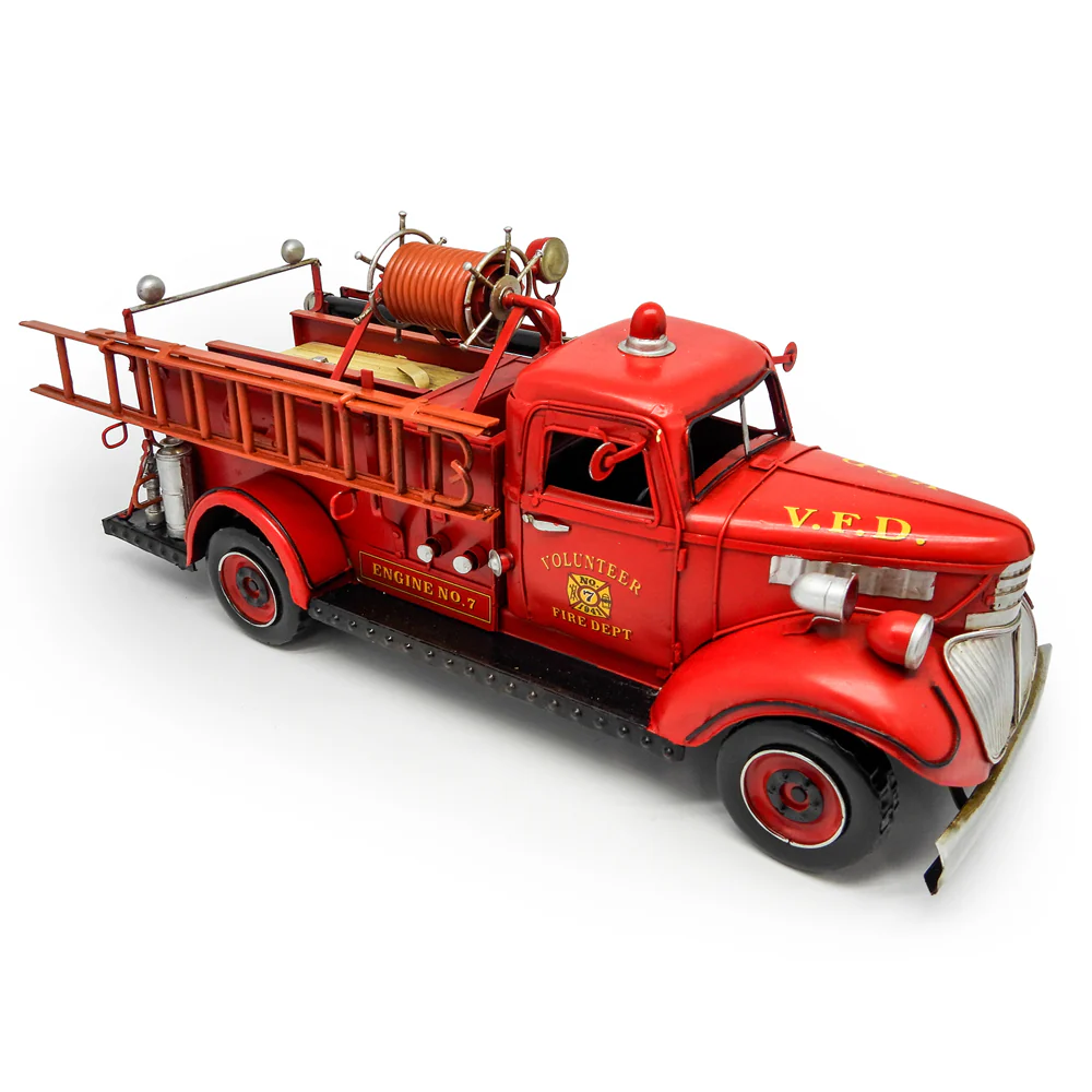 Boyle Metal Ornament Home Decor Collectible Chevy Fire Truck 45x14.5x19cm - Image 2