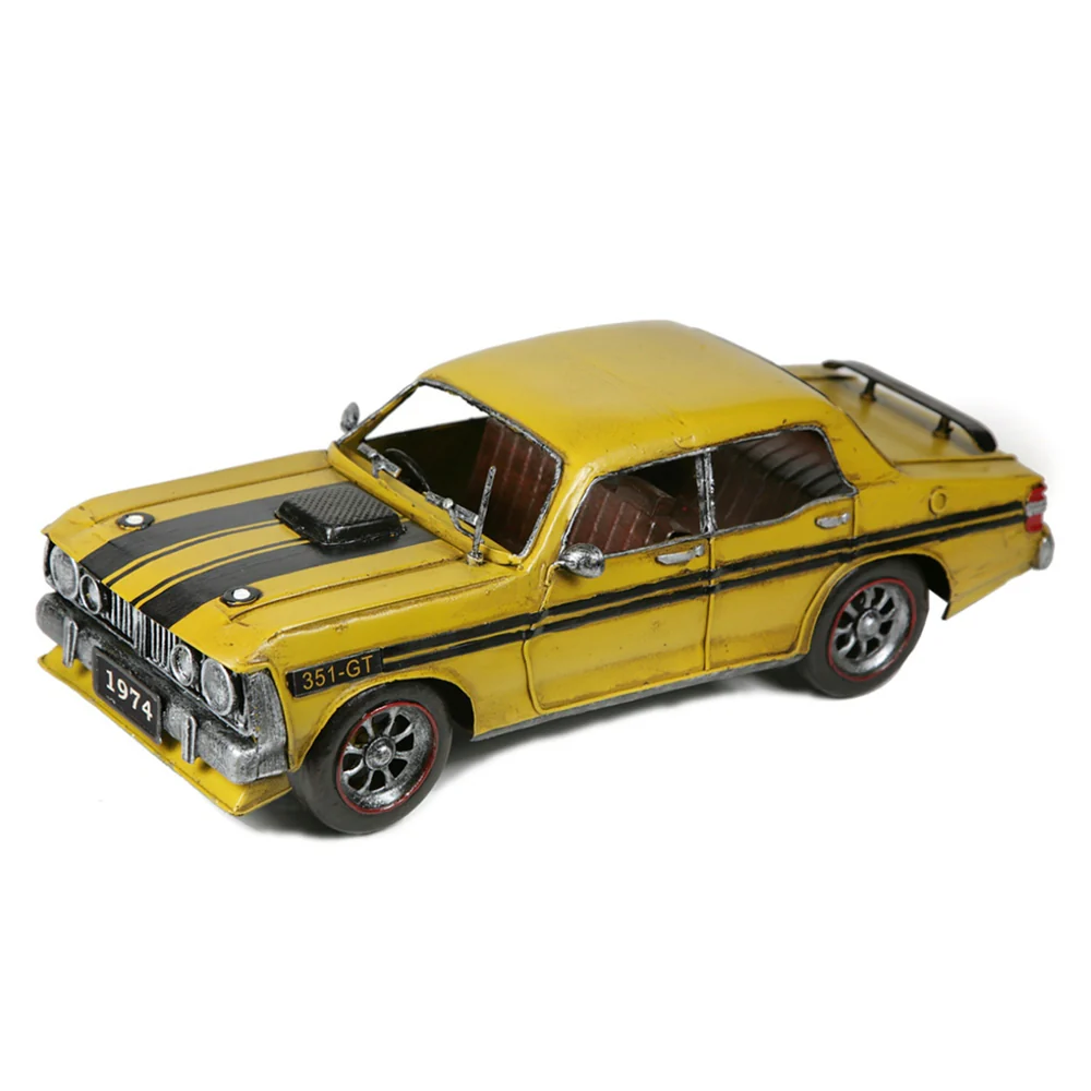 Boyle Metal Ornament Home Decor Collectible Ford XY GT Car 31x14x10cm (Yellow) - Image 2