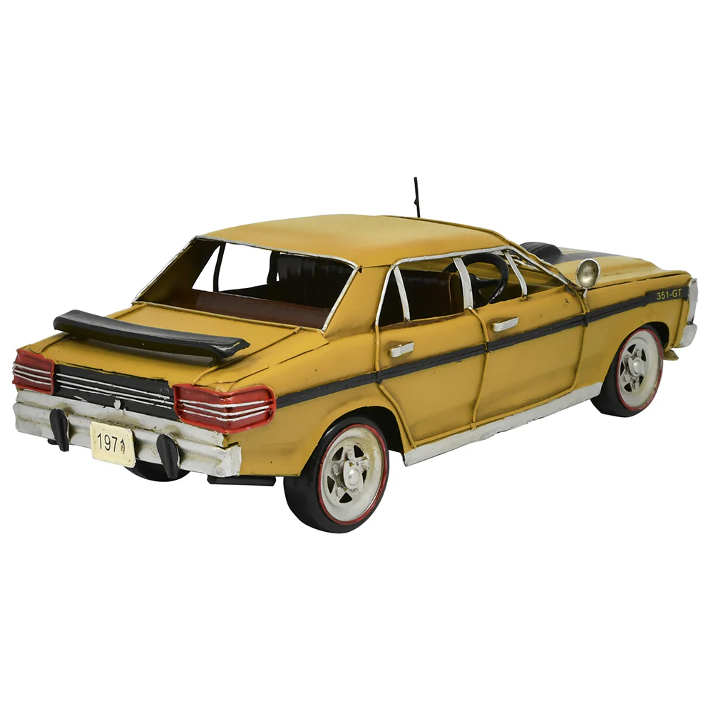Boyle Metal Ornament Home Decor Collectible Ford XY GT Car 31x14x10cm (Yellow) - Image 3