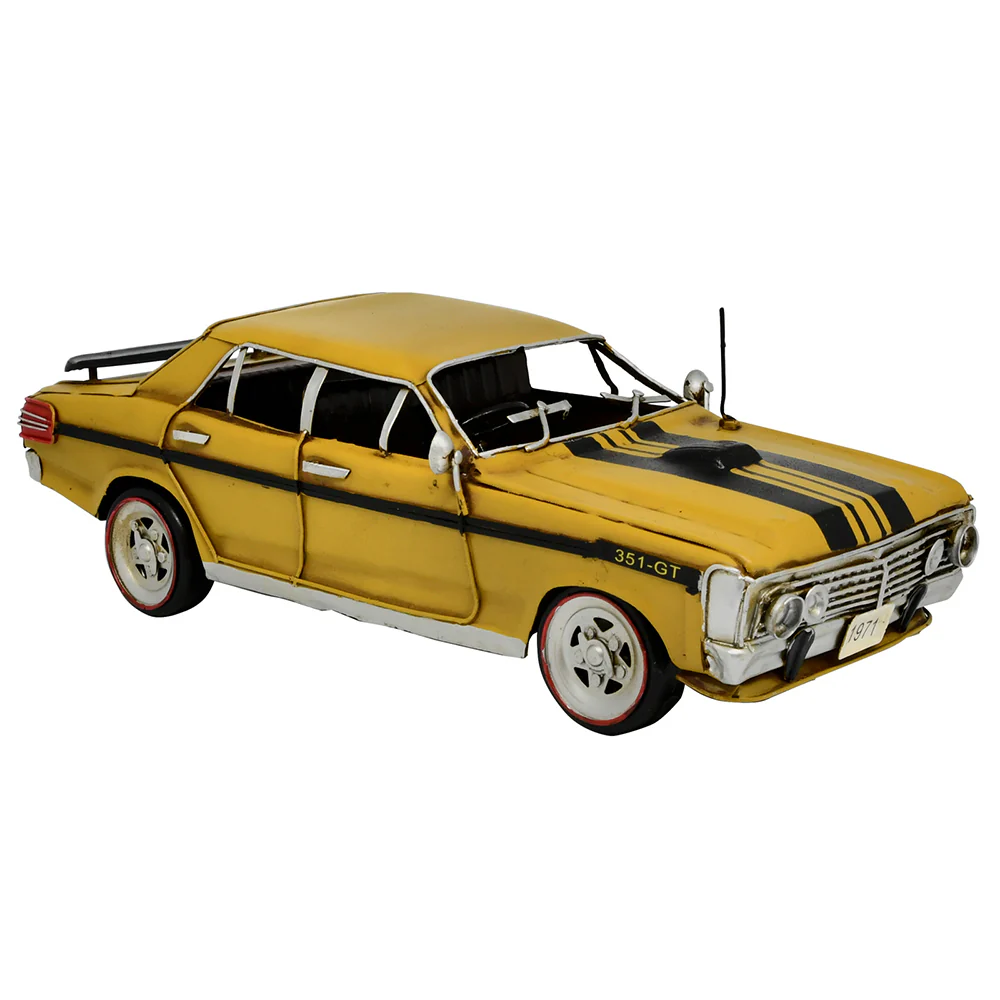 Boyle Metal Ornament Home Decor Collectible Ford XY GT Car 31x14x10cm (Yellow) - Image 4