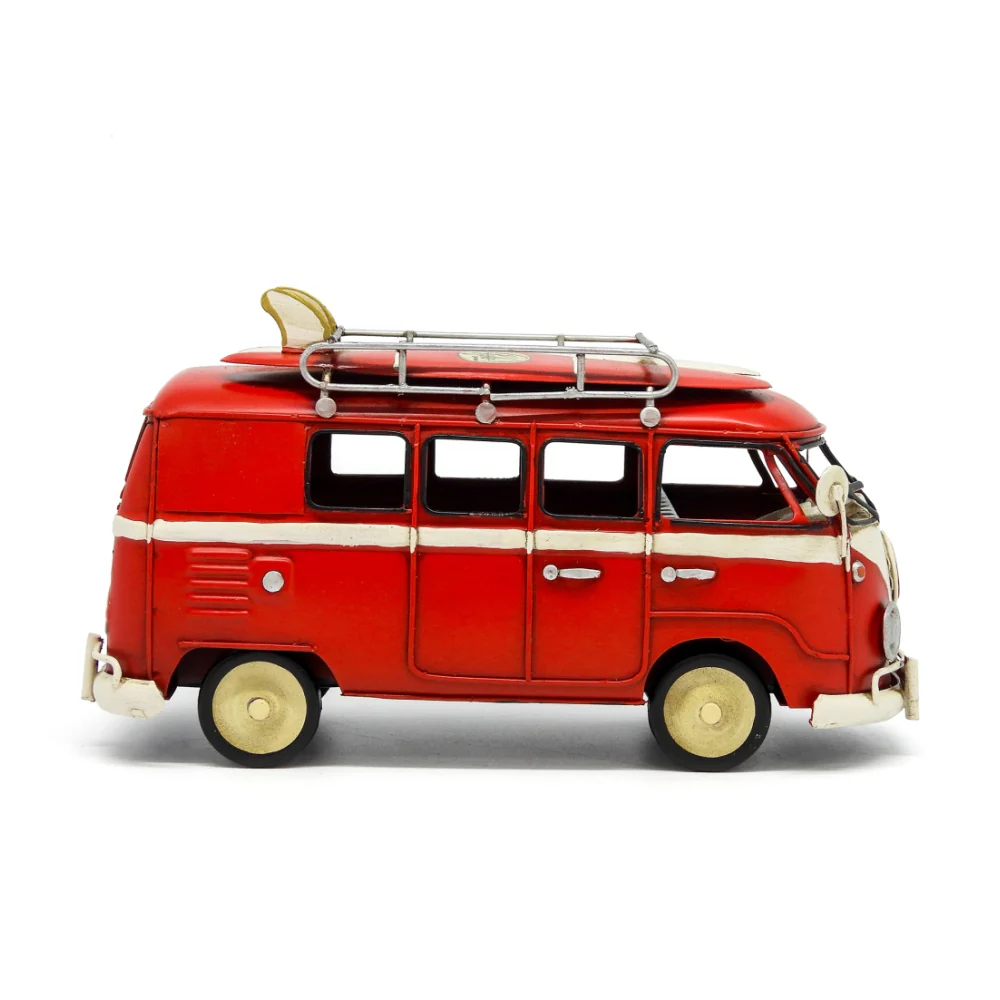 Boyle Metal Ornament Home Decor Collectible Kombi Van 20x9x11cm (Red) - Image 2